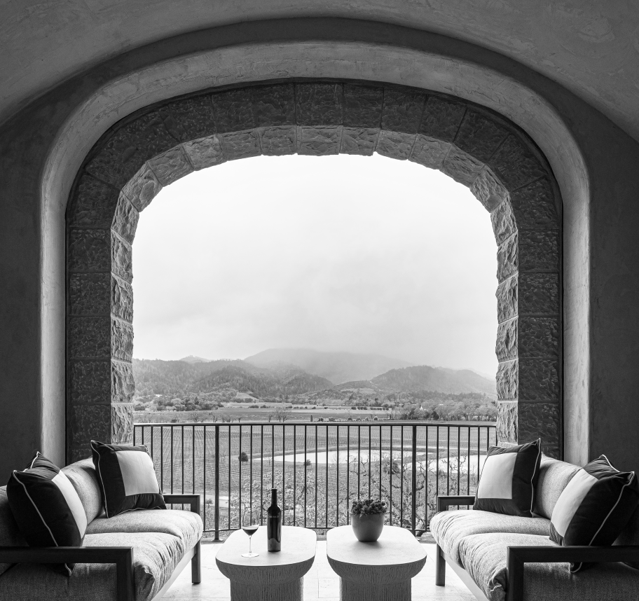 The Veeder Room Balcony at the Cardinale Estate – Oakville, Napa Valley