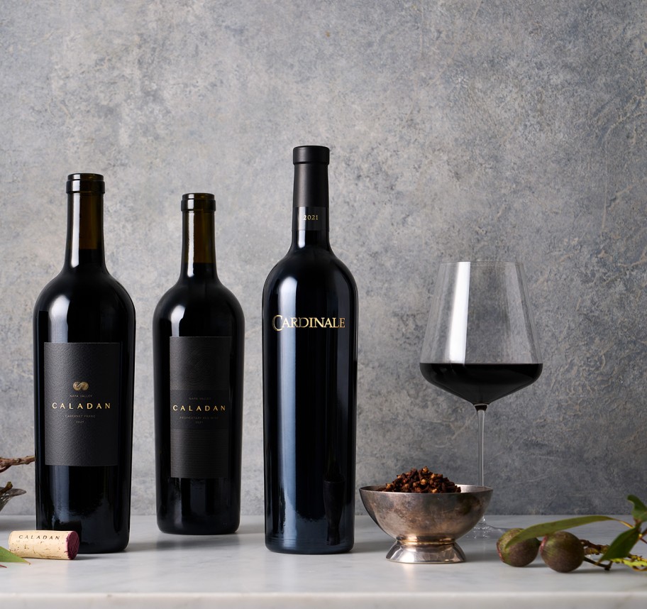 Three Bottles of Wine lined up 